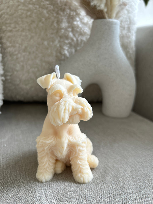 Small Schnauzer Dog Candle