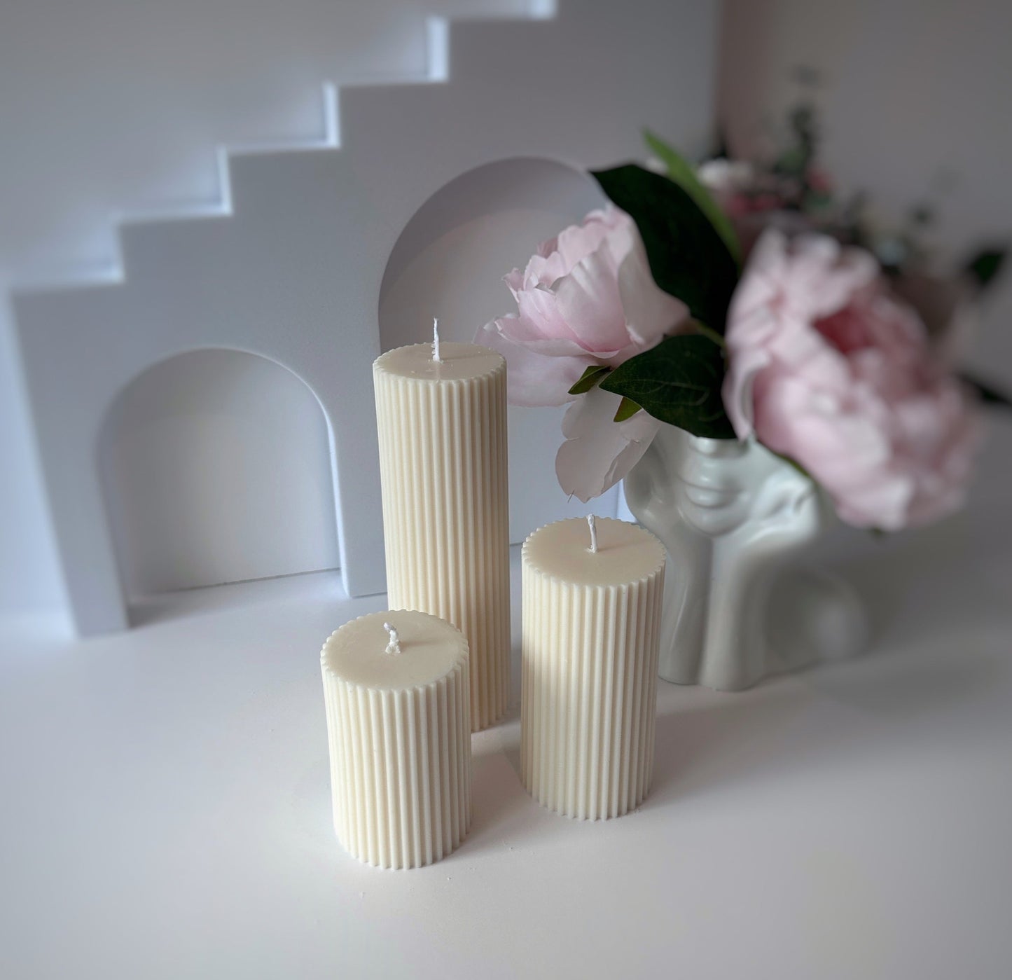 Ribbed Pillar Event Candle