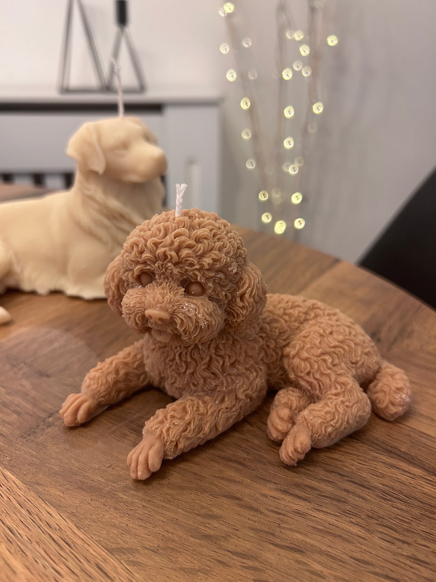 Medium cockapoo dog candle