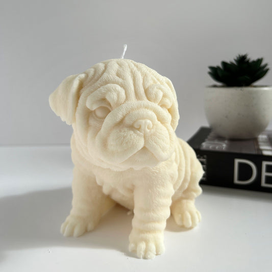 Large British BullDog Candle