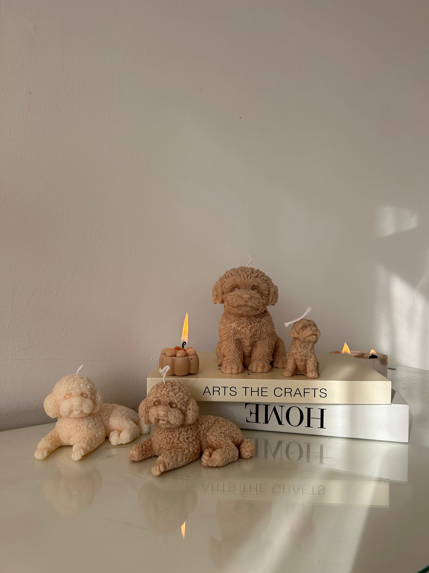 Medium cockapoo dog candle