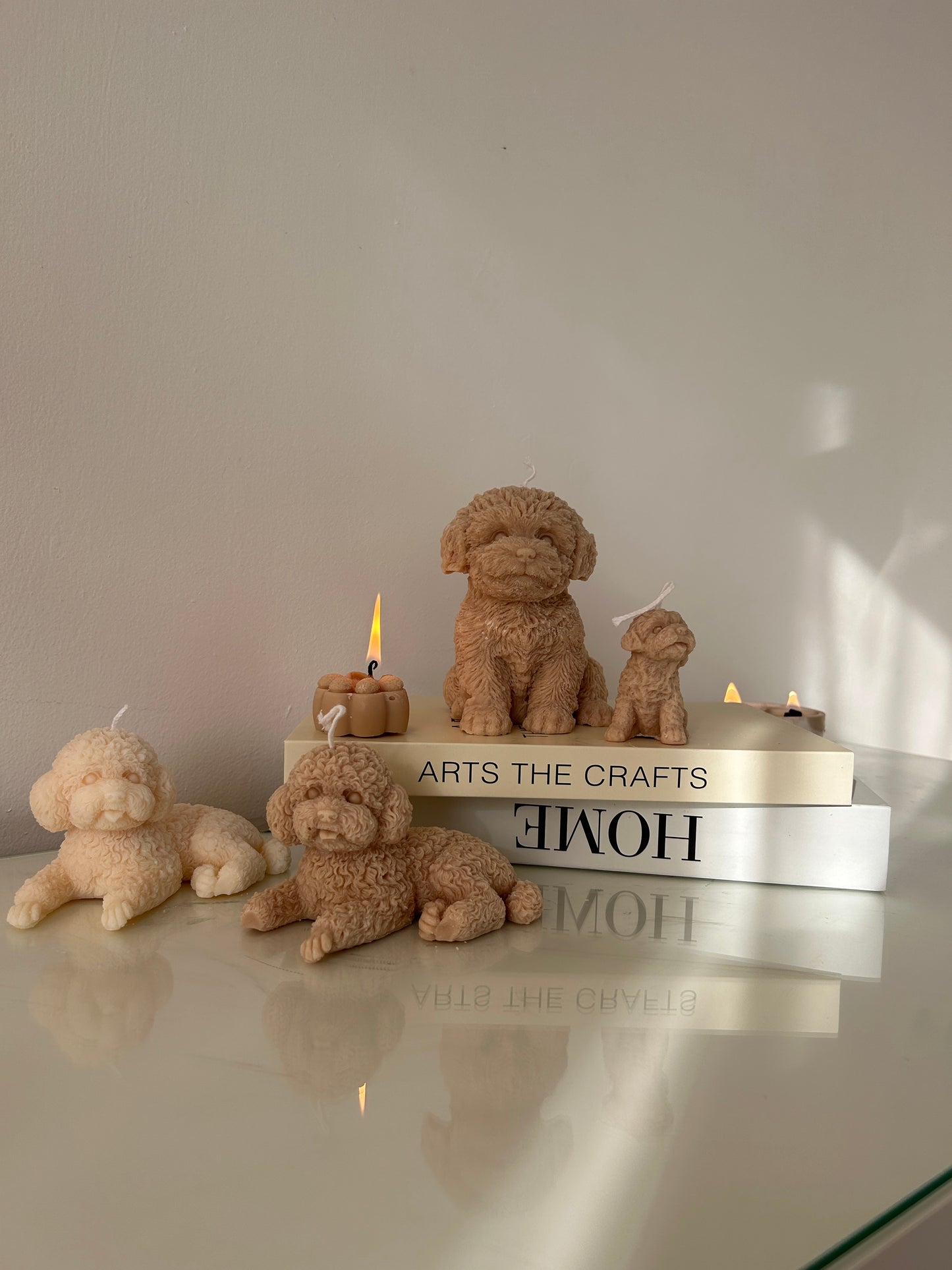 Medium cockapoo dog candle