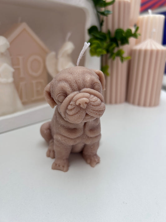 Shar Pei dog candle