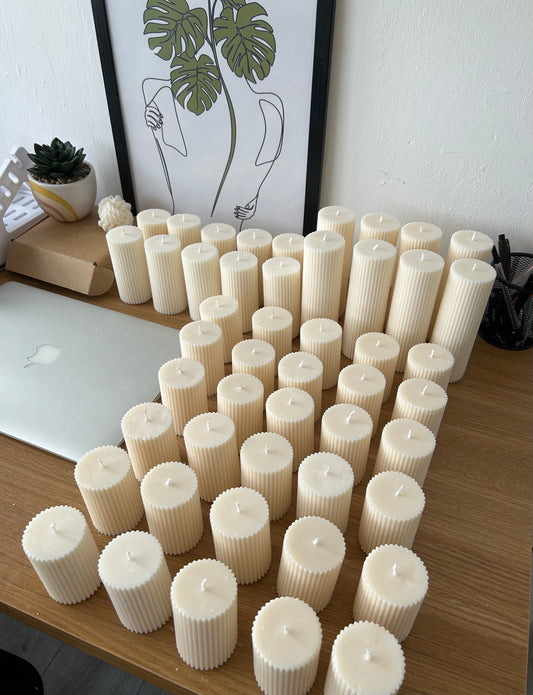 Ribbed Pillar Event Candle